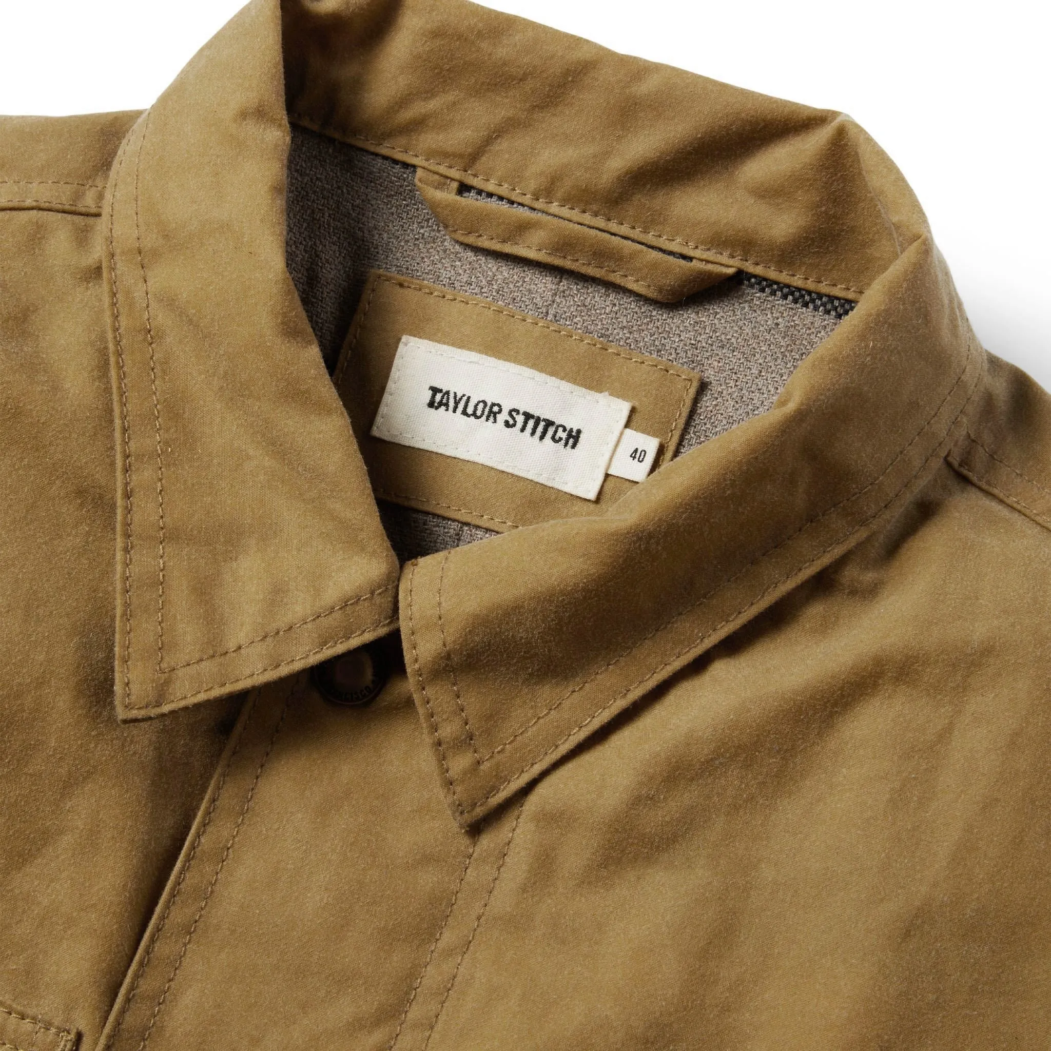 The Lined Longshore Jacket in Harvest Tan Waxed Canvas