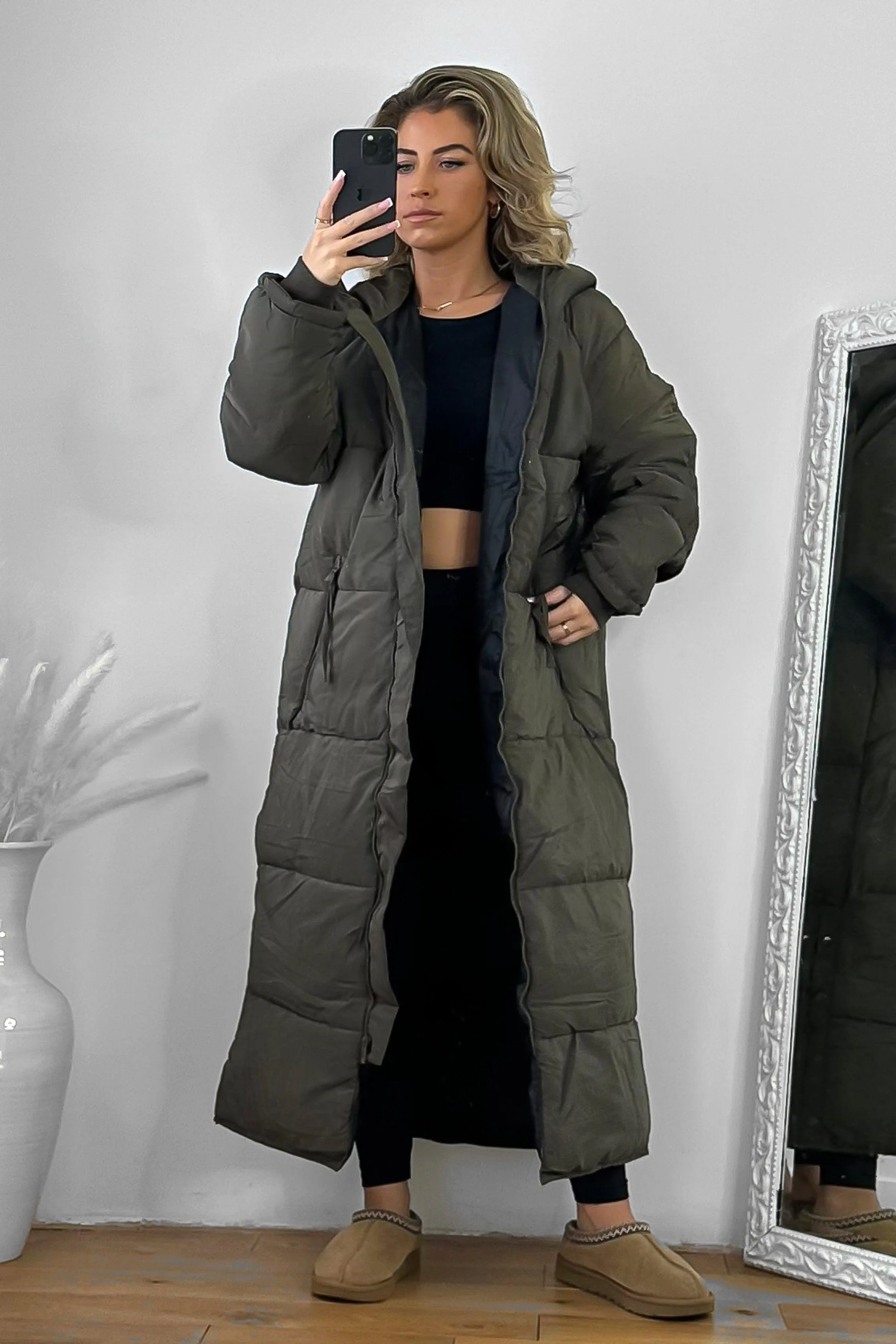 Thick Padded Maxi Parka Jacket