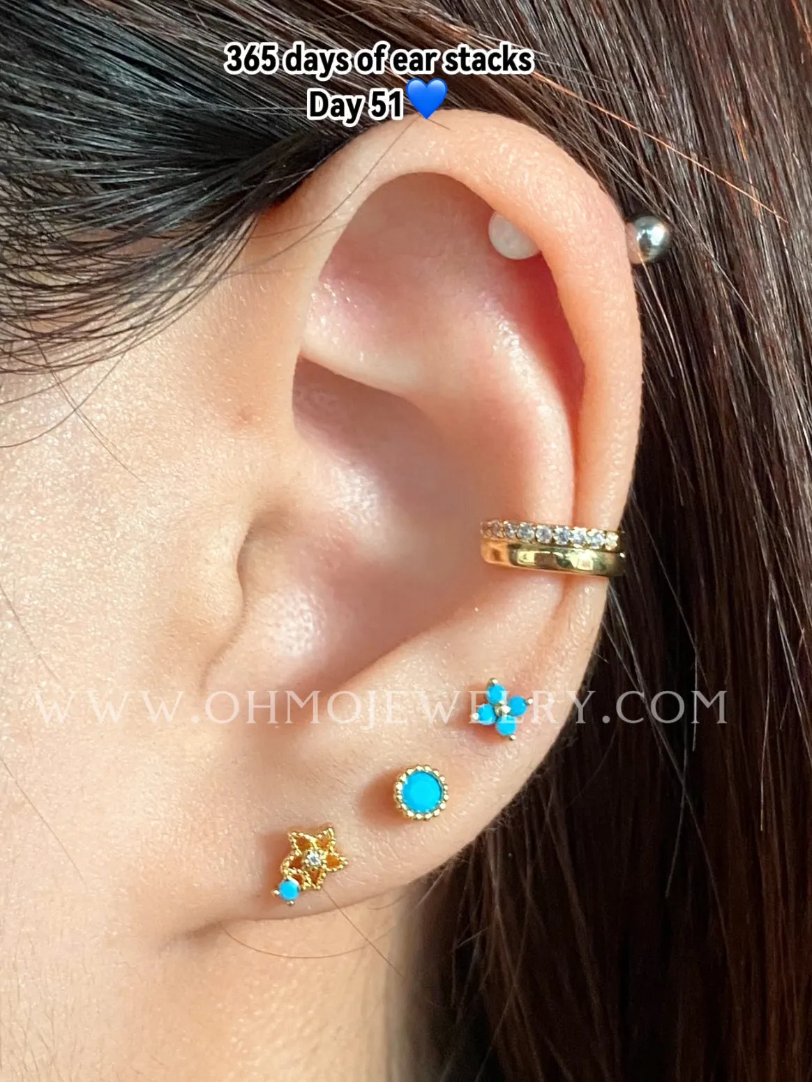 Turquoise Small Flower Stud