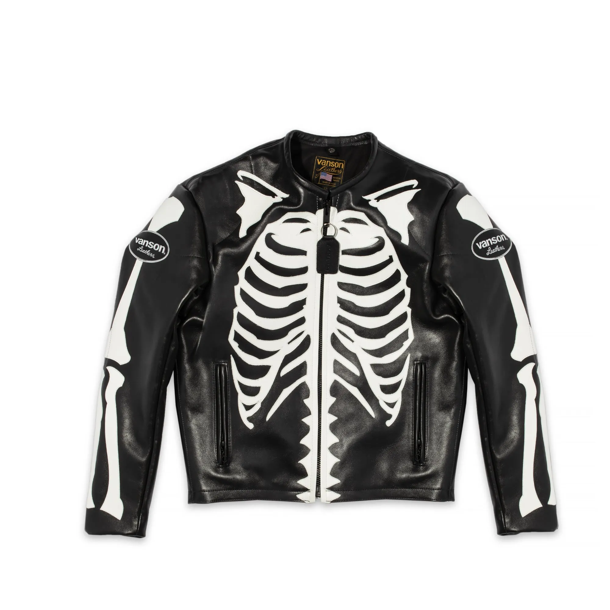 Vanson Leathers Mens Bones Flat Jacket