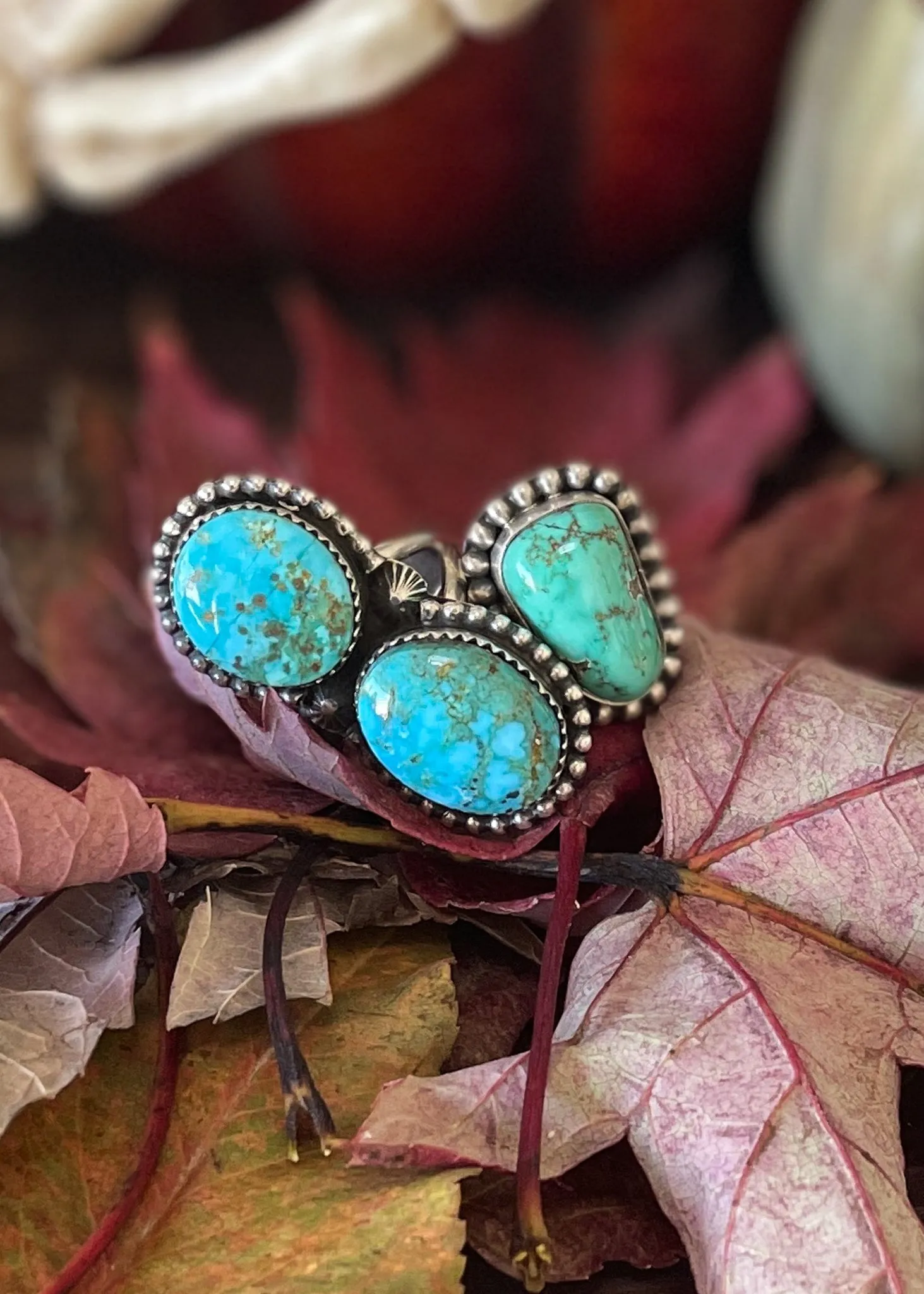 Vista Adjustable Sonoran Gold Authentic Turquoise Ring