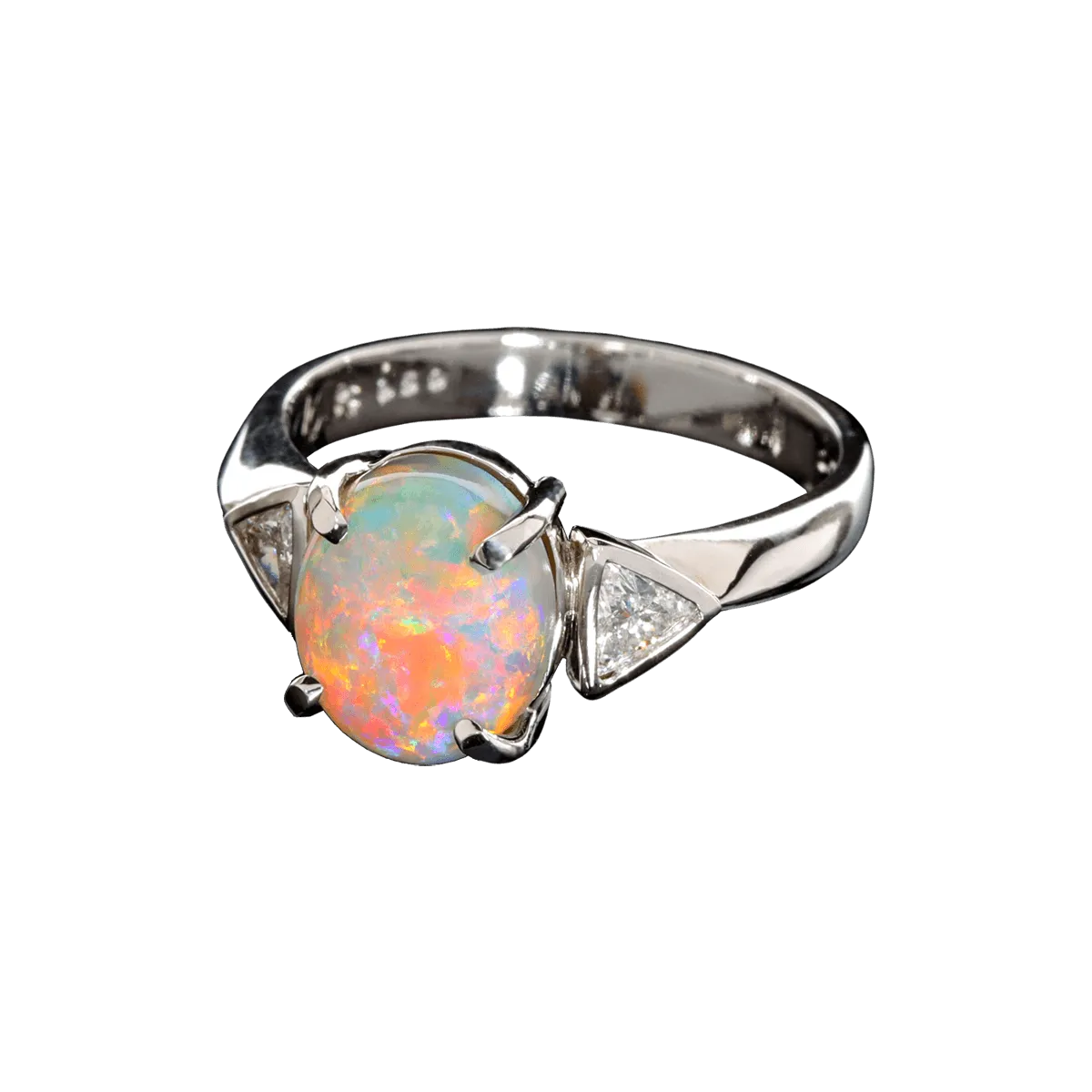 Vivid Red & Orange Opal Ring