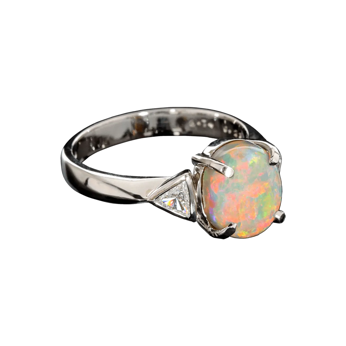 Vivid Red & Orange Opal Ring