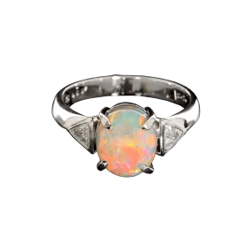 Vivid Red & Orange Opal Ring