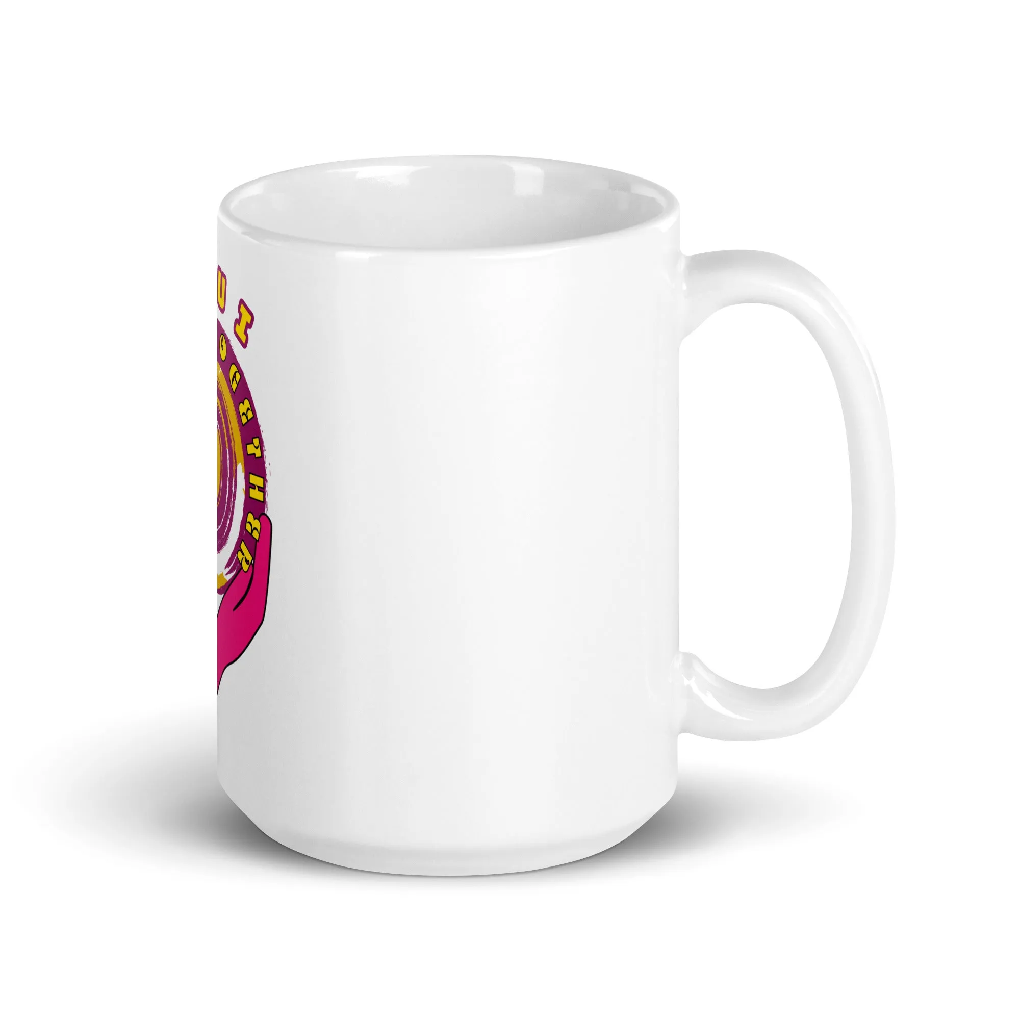 White glossy mug