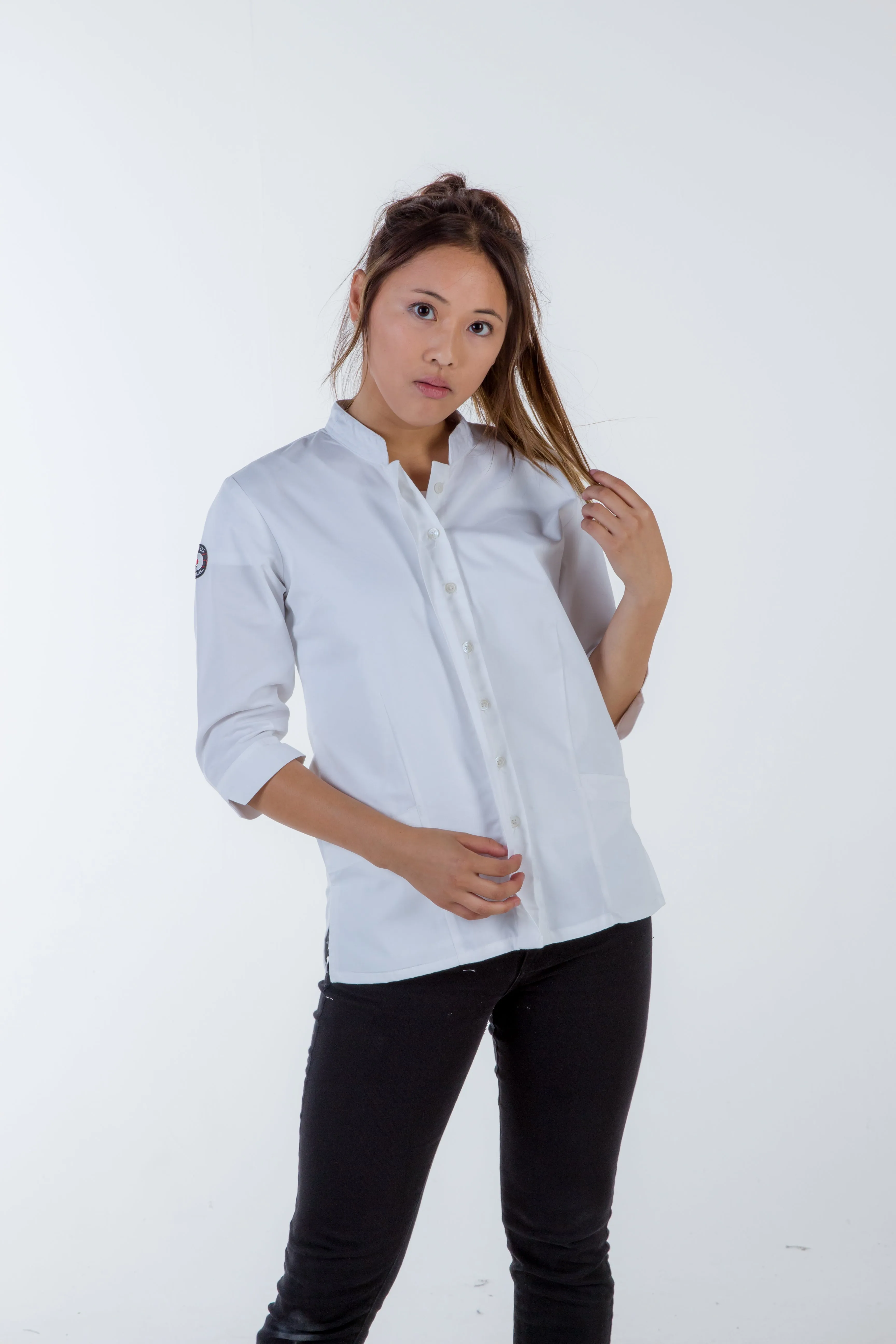 Women's chef jacket white 3/4 Sleeve