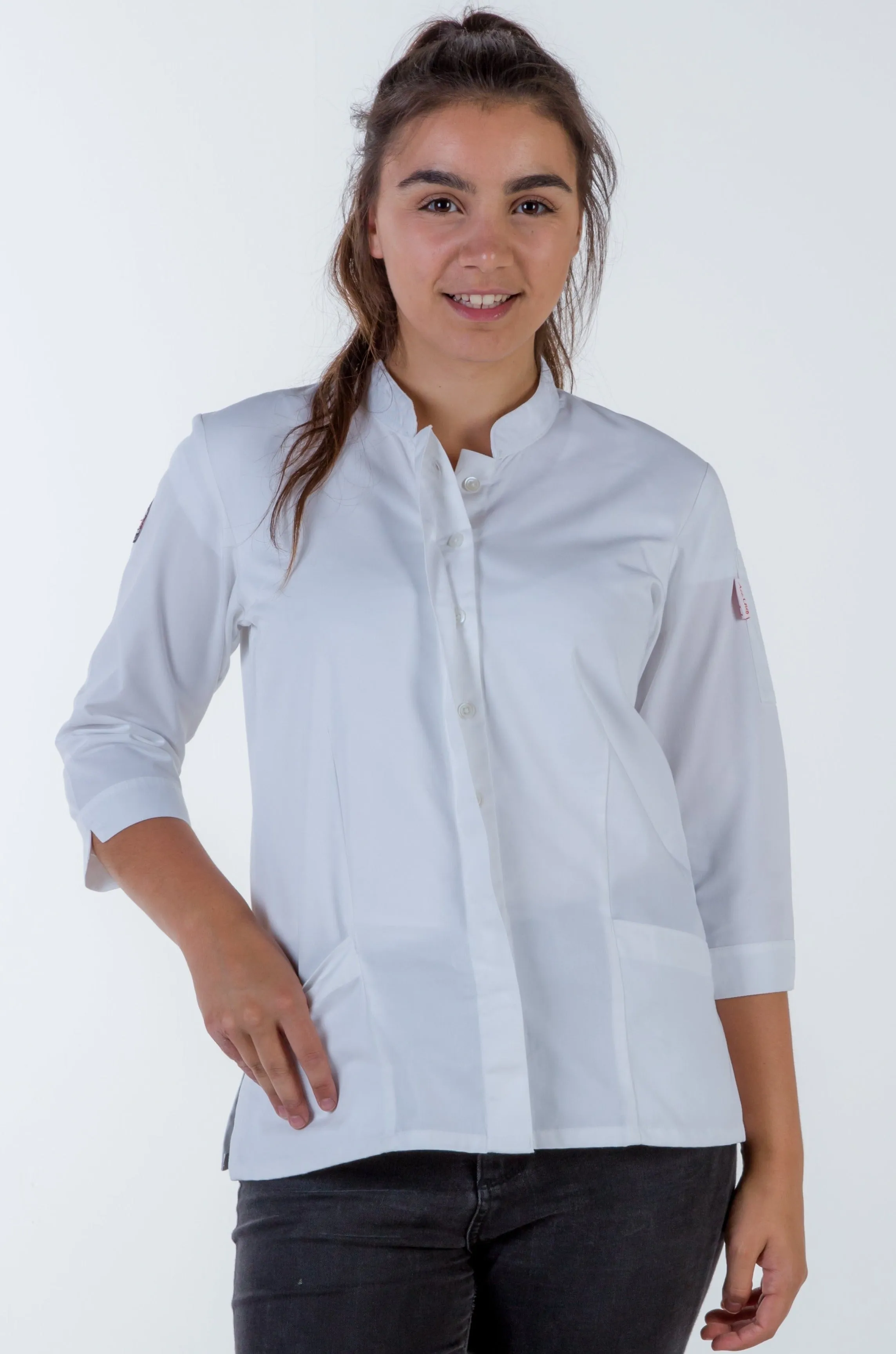 Women's chef jacket white 3/4 Sleeve