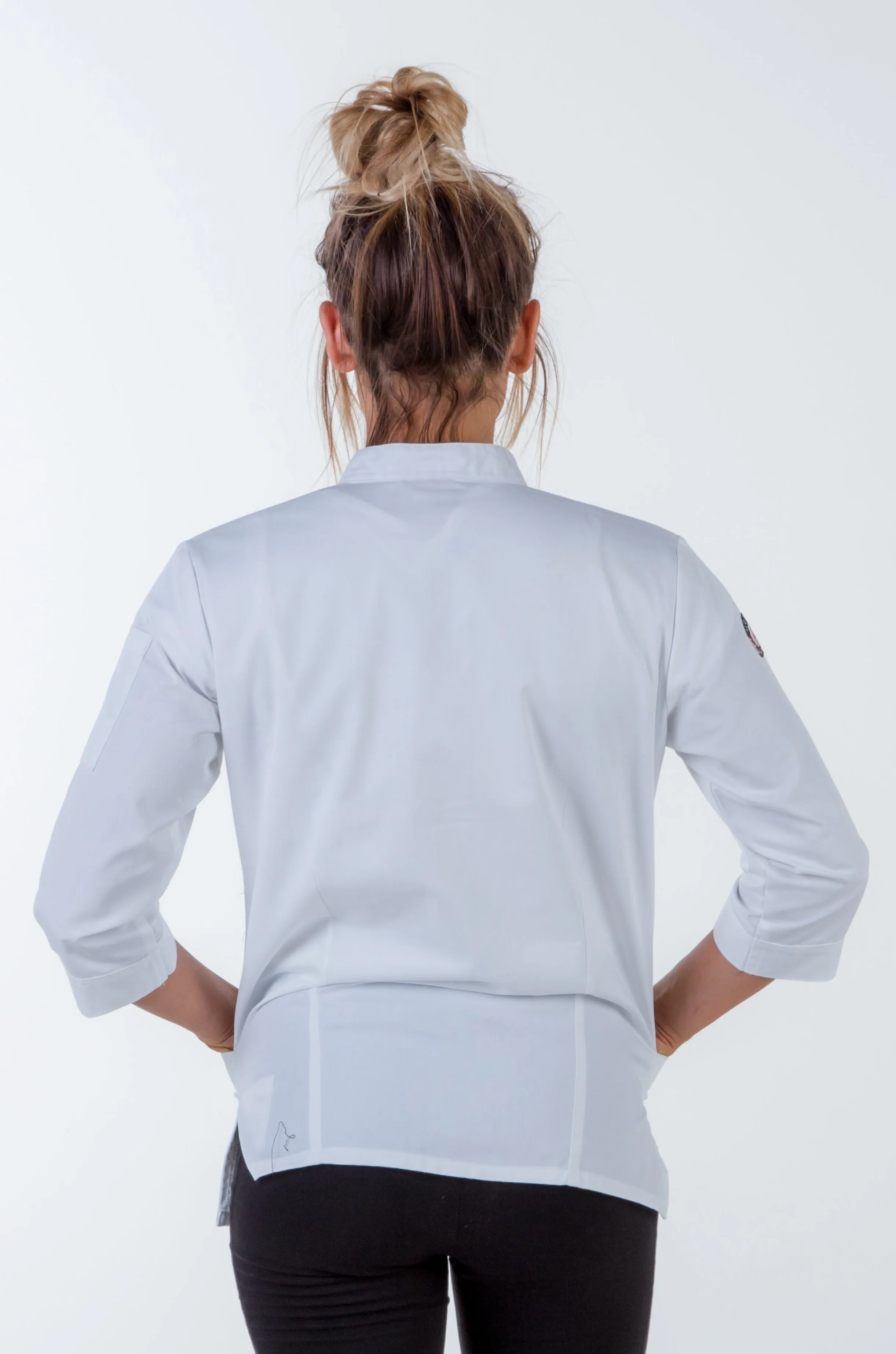 Women's chef jacket white 3/4 Sleeve